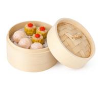 BESTYASH Cestello a vapore rotondo con coperchio, vaporiera cinese per dim sum e dessert, diametro 10 cm, per verdure e impasti
