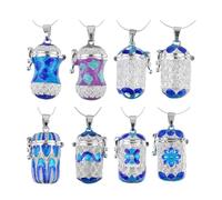 BESTYASH Ciondolo Quadrato Traforato Apribile per Collana Diffusore Profumo | Lega di Rame, Design a Cerchio Sospeso e Chiusura, per Collane Fai da Te e Aromaterapia