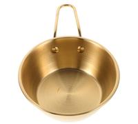 BESTYASH Ciotola per Schiuma da Barba Uomo in Acciaio Resistente con Manico Dorato Elegante e Versatile per Rasatura e Taglio Capelli Crea Schiuma Ricca per Rasatura Confortevole