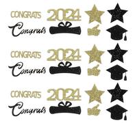 BESTYASH Confetti Decorativi per Laurea in Carta Oro Cappello da Laurea e Stelle a Cinque Punte, Sacchetto da 1 Pezzo per Decorazioni Tavolo e Feste di Diploma