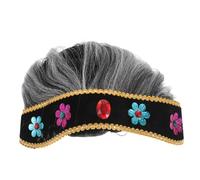 BESTYASH Costume di Vecchia Signora per Ragazze Parrucca Grigia Realistica da Nonna Parrucca da Donna per Halloween Eventi Scolastici Spettacoli Teatrali e Divertimento in Maschera