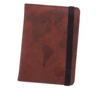 BESTYASH Cover Per Passaporto Pelle Con Mappa Del Mondo Portafoglio Antifurto Rfid Custodia Per Documenti e Carte Design Leggero e Resistente Per Viaggiatori Amanti Avventura