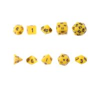 BESTYASH Dadi Poliedrici in Acrilico Gialli, Numeri Chiari, Multi-faceted Dice per Giochi da Tavolo, Miniature Gaming ed Educazione