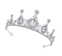 BESTYASH Di Diamanti in Cristallo Compleanno Essere Tiara Da Principessa Per Donna Nuziale Matrimonio Per La Sposa Donna Festa Copricapo Da Sposa Per Matrimonio Argento Acrilico