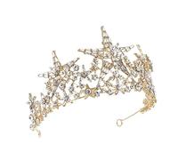 BESTYASH diadema di strass damigella d'onore Spose addio al nubilato diadema nuziale da sposa Nozze coroncina sposa decorazioni per da sposa copricapo di strass lega D'oro