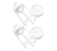 BESTYASH Dosatore di Condimento Quantitativo in Pp Bianco 2 Pezzi con Azione Ergonomica a Pressione e Cucchiaio Misurino 0,5g da Cucina per Sale e Spezie