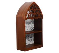 BESTYASH Espositore da Parete in Legno Doppio Strato per Cristalli e Pietre Organizer Decorativo per Oli Essenziali e Oggetti da Collezione Mensola Robusta e Versatile per Soggiorno Camera