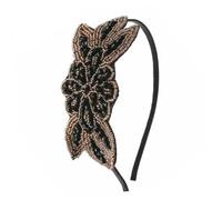 BESTYASH Fascia degli anni '20 sposa fascia vite per da sposa vigilia burlesco perline Nozze copricapo da sposa per la sposa Accessori per la sposa Testamento del matrimonio Nero