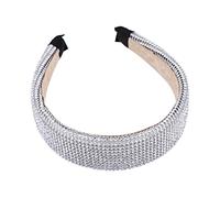 BESTYASH Fascia Di Strass Elegante Fascia Fasce Per Le Donne Fascia Da Sposa Con Strass Fascia Accessori Per Impacchi Per La Testa Ingioiellati Bianca Tessuto