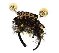 BESTYASH Fascia D'oro Fascia Per Capodanno 2025 Riccio Prodotto Bomboniere Di Capodanno Copricapi Per Feste Di Nodo Rosa Golden Palla Di Plastica Pu (pvc).
