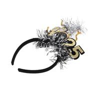 BESTYASH Fascia per Capelli di Capodanno Copricapo Nero e Oro Fascia Bottiglia di Latta Accessori per Festa di Capodanno Cerchietto per Vigilia