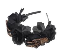 BESTYASH Fascia per fantasma cerchio per horror copricapo gotico ragazze accessorio strisciante Halloween Headband fascia in stile romanzo Prop tessuto Black