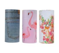 BESTYASH Fazzoletti Multifunzionali Per Auto Design a Fumetti, Contenitore Cilindrico Estraibile, 3 Tubi Da 50 Fogli, Per Viaggi e Uffici