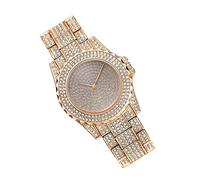 BESTYASH Guarda Vassoio Per Gioielli Bambola Da Finestra Lampada Da Tavolo Lampada Da Notte Signore Orologio Bling Per Le Donne Facile Orologio Da Lettura Femmina Netto Rose Gold Bicchiere