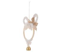 BESTYASH Handwoven Bunny Wall Wreath With Bell Handmade Hanging Wall Art Decor For Home Bedroom Nursery Lightweight And Easy To Install