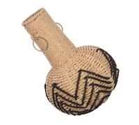 BESTYASH Handwoven Paper Rope Vase With Iron Base Rustic Handmade Decorative Flower Holder For Artificial And Dried Floral Arrangements Lightweight Accent For Dining And Living Decor