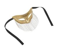 BESTYASH Maschera da Ballo Vintage con Nappe di Cristalli Dorate, per Feste in Maschera e Carnevale, Accessorio per Matrimonio ed Eventi Glamour, Dettaglio Artigianale e Comfort per Donna