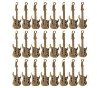 BESTYASH Mini Ciondoli Chitarra 3.50X1.30 CM 100 Pezzi in Metallo per Decorazioni Bomboniere e Custodia Telefono per Lavoretti Natalizi e Accessori Musicali