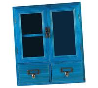 BESTYASH Mobiletto Da Parete in Legno Vintage Doppia Porta, Mobiletto Portaoggetti Basso Compatto, Arredamento Multifunzionale Per La Casa e Cucina