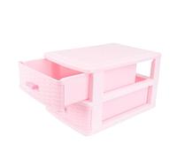 BESTYASH Mobiletto Portaoggetti a Cassetto in Plastica Rosa, Contenitore Porta Cosmetici e Portagioielli a 2 Strati per Studenti e Accessori Dormitorio, Organizer Scrivania per Camera