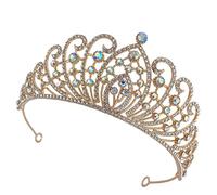BESTYASH nuziale corone nuziali Diademi Tiara di matrimonio velo per la sposa coroncina sposa accessori per da sposa dei Lega di zinco Colorful