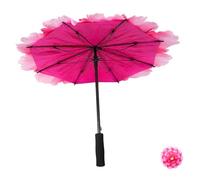 BESTYASH Ombrello Da Ballo Di Peonia Decorativo 60cm Per Danza e Fotografia, Impugnatura in Metallo e Tessuto, Ombrello Performante Rosa Fucsia Per Spettacoli e Feste