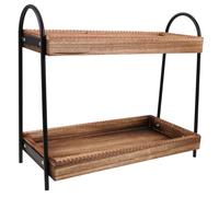 BESTYASH Organizer da Bagno in Legno Scaffale Versatile per Piano Cucina e Tavolo Trucco Portacosmetici e Skincare con Superficie Resistente alle Macchie e Pulizia Rapida