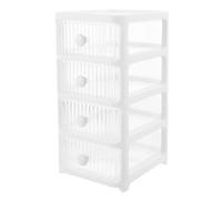 BESTYASH Organizer per Trucchi Scatola Portaoggetti Bianca a 4 Strati per Cosmetici e Articoli Vari per Mobiletto Bagno e Scrivania