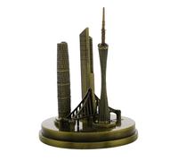 BESTYASH Ornamento di Edificio Torre Miniatura Piccoli Edifici in Metallo Condominio in Miniatura Decorazione da Tavolo Accessori per Paesaggio Guangzhou Scultura