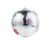 BESTYASH Palla da Discoteca in Vetro Argento Riflettente per Decorazioni da Appendere, Sfera Specchio per Feste e Performance Installazione Facile e Riflessi Luminosi