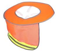 BESTYASH Parasole per Casco da Lavoro in Fibra Chimica Arancione Protezione Solare e Strisce Riflettenti Facile da Installare per Cantieri e Pesca