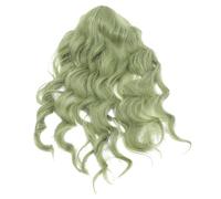 BESTYASH Parrucca Lunga Riccia con Frangia Tendina Sintetica per Donne Parrucca Ondulata Soffice con Capelli Finti per Ragazze
