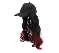 BESTYASH Parrucca Lunga Riccia da Donna Cappello Punta Unico Pezzo Parrucca e Cappello Monopezzo Copricapo da Ragazza Fashion