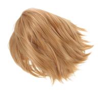 BESTYASH Parrucca Uomo Sintetica Corta Fluffy Leggera in Fibra Alta Temperatura Accessorio Costume per Feste Halloween Cosplay e Uso Quotidiano Colore Oro