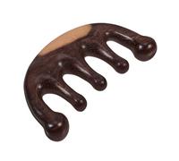 BESTYASH Pettine da massaggio a cinque denti dente piccolo Bene pettini forma pettine denti larghi di massaggi comodi da io in legno Di legno Marrone