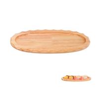 BESTYASH Piatto per Sushi Ovale Riutilizzabile in Legno Bianco | Bordo Ondulato, Superficie Liscia, Formato Compatto 30x12 CM, per Tavola Domestica e Feste