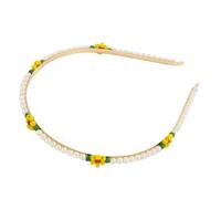 BESTYASH Piccola Banda Per Margherite Fasce Per Le Donne Accessori Per Fascia Per Ragazze Fasce Per Ragazze Fascia Di Fiori Primaverili Giallo Perle D'imitazione