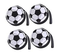 BESTYASH Portamonete Da Calcio in Latta Rotondo Set Da 4 Pezzi, Tasche Portamonete Compatte Per Monete e Piccoli Oggetti, Per Scuola Lavoro e Uso Quotidiano
