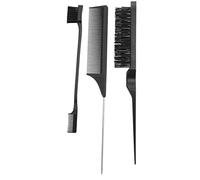 BESTYASH Set 3 Pezzi Pettini per Mèches e Spazzola da Parrucchiere Antistatici, Pettine a Punta e Coda Professionale per Colorazione Chioma, Strumenti per Styling Chioma per Uso Domestico