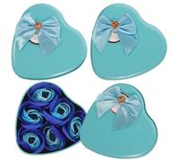 BESTYASH Set 3 Scatole Sapone a Forma di Rosa Azzurro 6 Fiori Sapone Profumato AI Fiori Regalo Creativo per Festa della Mamma e Amiche