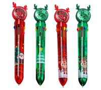 BESTYASH Set 4 Penne Sfera Natalizie Creative in Pvc Leggere e Portatili per Studenti, Design Elegante Perfette come Regalo di Compleanno la Cancelleria da Studio