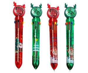 BESTYASH Set 4 Penne Sfera Natalizie Creative in Pvc Leggere e Portatili per Studenti, Design Elegante Perfette come Regalo di Compleanno la Cancelleria da Studio