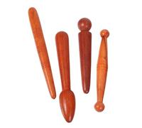BESTYASH Set 4 Pezzi Strumenti da Massaggio in Legno per Massaggio Tradizionale Cinese Bastoncini per Agopressione Impugnatura Confortevole da Usare a Casa