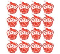 BESTYASH Set da 20 Sacchetti in Rete Riutilizzabili con Chiusura e Cestino Plastico Rosso per Conservazione Ventilata di Uova Frutti di Mare e Verdure per Supermercati e Mercati Agricoli