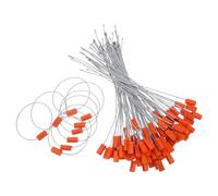 BESTYASH Sigilli di Sicurezza in Acciaio Numerati 1,8x305mm Etichetta Arancione, Set da 100 Pezzi, Sigilli Antimanomissione per Spedizioni, Container e Trasporto Camion, Guarnizioni