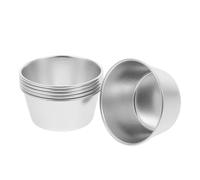 BESTYASH Stampi da Forno Antiaderenti per Cupcake e Budino in Acciaio al Carbonio, Set 6 Pezzi, Resistenti al Calore, Riutilizzabili, per Cucina e Dessert