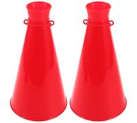 BESTYASH Strumenti Portatili in Plastica Rossa per Incitamento 2 Pezzi, Corni per Eventi Sportivi, Feste e Supporto Fan, Leggeri e Facili da Trasportare
