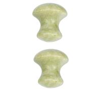 BESTYASH Strumento per Massaggi Gua Sha Pietra di Jade Viso a Forma di Fungo, 2 Pezzi Roller Viso per Massaggio Facciale e Rilassamento della Pelle
