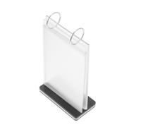 BESTYASH Supporto da Tavolo per Menu 10x20 Cm Doppia Faccia in Pvc e Ferro, Espositore Trasparente Stabile per Ristoranti, Bar e Uffici, Porta Menù Pubblicitario Verticale per Uso