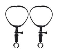 BESTYASH Supporto per Microfono da Collo Regolabile 2 Pezzi in Plastica e Metallo, Stand Portatile per Musicisti Funzione Hands-free e Riduzione Rumore Vento, per Eventi Dj